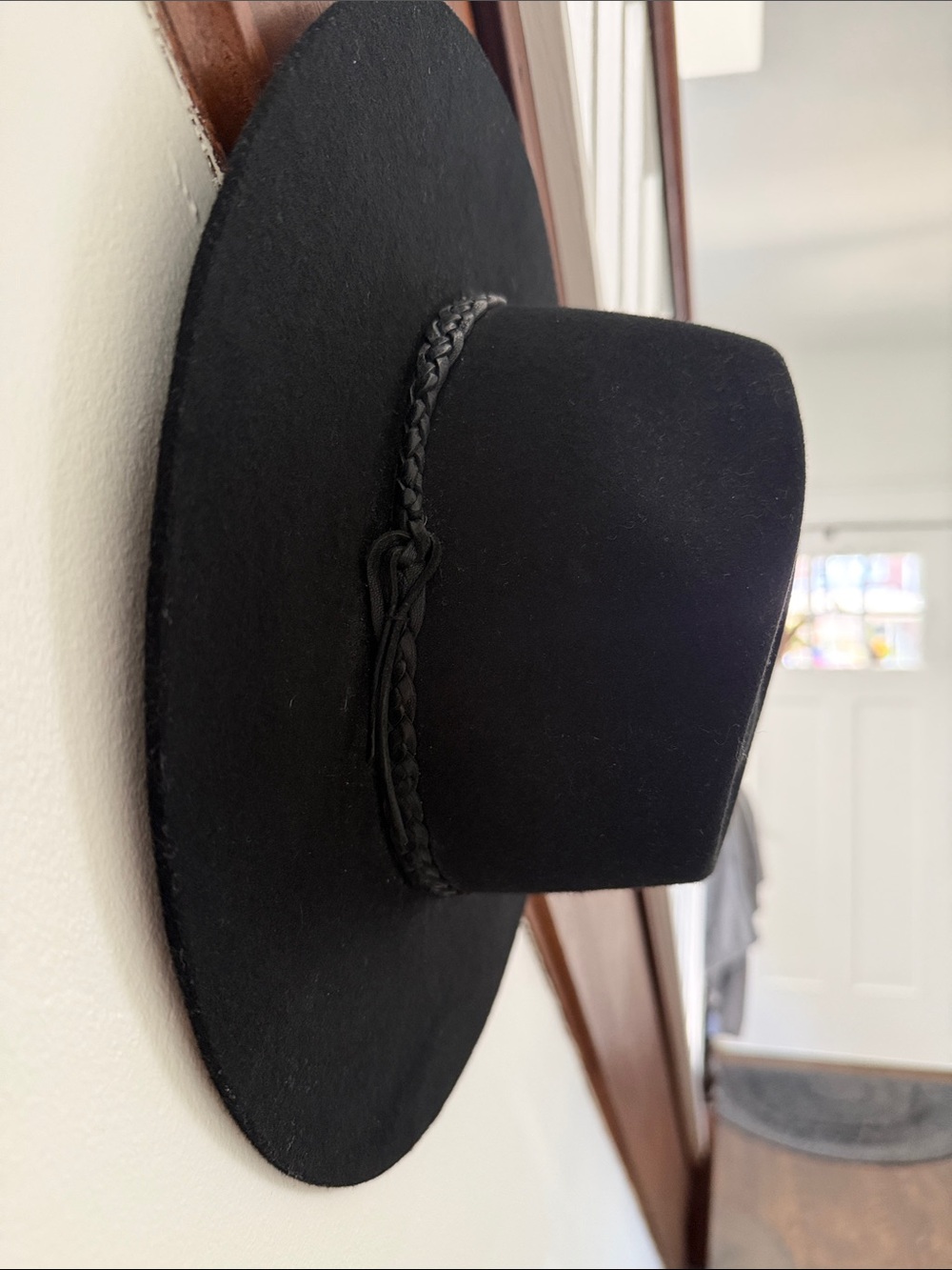 Le Souk Hampui Hat- Black Felt Wide-Brim size 57 (medium)- sustainable artisan